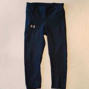Under Armour Navy Blue Heatgear Compression Leggings - Capri Length, Size S